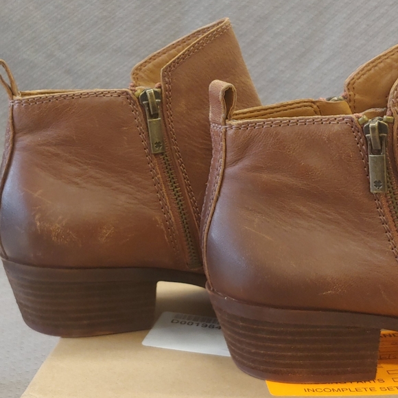 Lucky Brand Basel leather Bootie Toffee-10 - Picture 11 of 16
